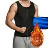 Modelador Corporal Masculino Europeu e Americano Plus Size Indutor de Suor Zíper Cinta Modeladora da Cintura Compressão Aperto Cinta de Controle Abdominal Esportes Fitness Colete Indutor de Suor
