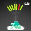 Productos genuinos Sanxin 7 Siete Estrellas Frijol Flotante Oliva Cilíndrico Flotador Aerodinámico Bolsita de Accesorios Fluorescentes para Pesca Nocturna Venta al por Mayor