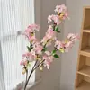 Ins celebridad de internet simulación rama de cerezo de 3 horquillas flor artificial adorno de sala de estar jarrón de suelo arreglo de mesa celebración de boda venta al por mayor transfronterizo