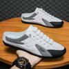 Zapatillas de Media Pantufla de Punta Cerrada Estilo Nuevo para Hombre, Zapatos Perezosos de Poner y Quitar de Moda para Exterior, Zapatos de Moda Casual sin Talón de Moda