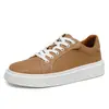 25788 Sapatos Masculinos, Sapatos com Recortes Respiráveis, Sapatos Esportivos de Couro de Vaca de Cano Baixo para Primavera e Verão, Sapatos Casuais da Moda