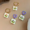 Pendientes de Flor de Dopamina a la Moda, Frescos y Exquisitos con un Toque de Lujo Ligero y de Alta Gama, Estilo Vacacional, Pendientes Versátiles con un Diseño Único