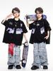 Ropa de Moda Hip-hop para Niños y Niñas Marca de Moda Traje de Camiseta de Béisbol de Manga Corta Ropa de Moda Hip-hop Hiphop para Niños Ropa de Actuación Moderna y Genial