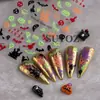 Adesivos de Nail Art para Halloween 2026 Abóbora Fantasma Gato Preto Caveira Morcego Teia de Aranha Fofo Infantil Festival
