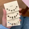 Pendientes de Dibujos Animados Coloridos Lindos Versátiles Traje Exquisitos Pequeños Corazón de Niña Pendientes de Sentido de Diseño Único de Nicho