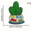 Nuevas Pegatinas de Tela Bordadas de Cactus Verde Parches de Plantas de Dibujos Animados Accesorios para Ropa y Equipaje Etiquetas Bordadas para Computadora