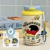 Nueva taza térmica de acero inoxidable 316L, diseño inspirado en la dopamina, perfecta para niños, creativa y portátil, ideal para estudiantes, taza de café moderna