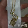 Bestseller transfronterizo: Lindo collar con borla de corazón de oso para mujer, diseño de nicho, lujo ligero, exquisito y versátil, cadena personalizada para la clavícula