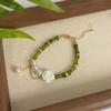 Pulsera Retro Verde Bambú Estilo Chino Nuevo Femenina Diseño Nicho Sentido Moda Combinable Personalizada Fresca con Cuentas