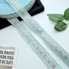 Cinta de tela floral degradada de 2.5 cm con flores pequeñas, cinta tejida jacquard para encaje de juguete DIY de estilo étnico y decoración de ropa