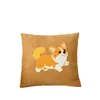 Funda de Cojín de Chenilla Shengdu Bordado de Toalla Dibujos Animados Otoño e Invierno Cojín de Mesita de Noche Cojín Lumbar Decoración Suave Sala de Estar Cojín de Sofá
