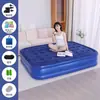 Cama inflable, extra alta y extra gruesa, para uso doméstico, plegable en doble, para uso en exteriores, camping para una persona, colchón de aire engrosado, portátil