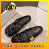 Flats Lentejuelados con Puntera Plateada, Pantuflas de Punta Cuadrada para Exterior, Zapatos Mary Jane Nuevos de Primavera y Verano 2025, Estilo Hot de Celebridad de Internet
