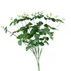Ramo de Plantas Verdes Artificiales con 16 Tallos de Hojas de Dinero y Eucalipto Arreglo Floral de Boda con Accesorios para Arreglos Florales Planta Verde Exportación al por Mayor