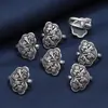 Botón de Gancho Ruyi de Plata de Ley S925 Hebilla Colgante Retro Tinta Negra Antigua Material para Hebilla de Cola con Cuentas Hecha a Mano DIY