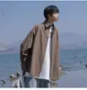 Camisa Negra para Hombre Verano Japonesa Color Sólido Manga Larga Marca de Moda de Gama Alta Moda Tendencia Abrigo para Niños