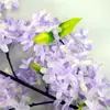 Flores de lila artificiales, flores de lila de tallo largo de un solo tallo y flores de lila moradas para trepar vallas, árboles florales decorativos, arreglos florales y exhibiciones de jardín