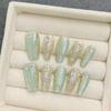 Buchlatti Verde Usa Armadura Adornos de Diamante Desmontables Estilo Ins Piezas de Manicura Parche de Uña Verde Fresco
