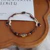 Nova Concha Pedra Natural Estilo Maillard Outono Olho de Gato Pulseira Pulseira Tecida à Mão Pulseira Tecida Fresca