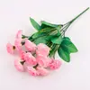 Flores Artificiales al por Mayor, 12 Claveles, Flores de Seda, Cajas de Flores, Estanques de Flores, Macizos de Flores, Arreglos Florales, Ramos de Boda para el Hogar