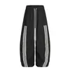 Calça Jogger Casual Tendência de Ajuste Regular Decorativa Listrada Versão Coreana de Alta Qualidade 2025 Venda por Atacado 34
