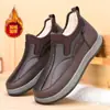 [Sapatos Casuais de Couro e Algodão] Sapatos Casuais Masculinos de Couro e Algodão com Solado Grosso para Pessoas de Meia-Idade e Idosos, Sapatos Respiráveis para Caminhada, Sapatos para Dirigir, Sapatos de Pai, Duráveis