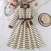 Vestido Rayado Popular Transfronterizo de Comercio Exterior para Niñas Mayores, Nuevo Estilo Otoño Vestido de Princesa para Niñas Ropa Infantil 2026