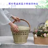 Cesta de Bambú Tejida a Mano Retro para el Hogar con Tapa, Cesta de Bambú Tejida para Verduras, Cesta de Compras, Cesta de Almacenamiento, Estilo Fruta