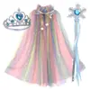 Velo Congelado Elsa Capa de Elsa Chal de Princesa Capa de Sofía Disfraz de Halloween para Niñas