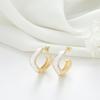 Zhongxing Estilo Europeo y Americano Lujo Ligero Pendientes de Botón de Gama Alta para Mujer Pendientes de Aguja de Plata S925 Color Dorado de 14k que Conserva el Color Huecos Joyería de Nicho