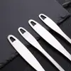 Cuchara de Sopa de Acero Inoxidable, Cuchara Coladora con Forma de Hoja, Cucharón de Sopa de Superficie Lisa, Cuchara para Fondue con Mango Largo, Mango Largo, Resistente a Altas Temperaturas, Antiescaldante