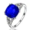 Anillo de gema de temperamento abierto Rojo Verde Azul con incrustaciones de color rubí esmeralda joyería al por mayor