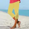 Amazon Transfronterizo 2025 Nuevos Leggings Elásticos Encaje Patchwork Huecos Pantalones Cortos Pantalones Casuales Ajustados para Mujer