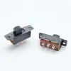 SS-22F25 con interruptor basculante de palanca y tornillo 6 pies 2 carcasa negra amplificador de potencia 2P2T electrodoméstico juguete interruptor de palanca deslizante