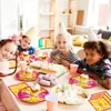 Mm336 Rojo y Amarillo Béisbol de Mesa Fiesta para 8 Personas Cuatro Piezas Decoración de Bate de Béisbol Plato de Papel Servilleta de Papel Vaso de Papel Combinación