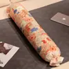 Cojín de Peluche Largo Cilíndrico de Caricatura de Frutas y Dulces, Almohada Larga para Dormir las Piernas con Forro Extraíble