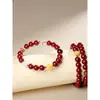Pulseira de Areia Roxa Cinábrio da Montanha Putuo para Mulheres, Pulseira de Múltiplos Tesouros em Camadas, Edição Comemorativa do Zodíaco