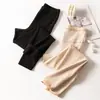 Calça Feminina Quente de Cintura Alta com Acabamento Escovado de Seda para Outono e Inverno Leggings Térmicas à Prova de Vento Macias e Amigáveis à Pele de Seda de Amora