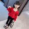 Conjunto de Primavera para Niña 2026 Nuevo Estilo Moda Bebé Camisa de Muñeca + Pantalones de Campana Conjunto de Dos Piezas