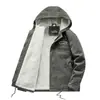 Casaco masculino acolchoado de algodão para outono e inverno, jaqueta masculina com capuz plus size, jaqueta acolchoada de algodão quente com zíper, casual esportiva com capuz, forrada de fleece