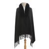 Amazon cuello de piel de zorro bufanda de punto cárdigan de punto con borlas engrosado capa de color sólido europea y americana suelta cálida