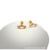 Aretes de bola roscada para dormir, simples, con incrustaciones de diamante, en arco, mini carita sonriente, clavos para el lóbulo de la oreja, clavos para el cartílago, accesorios para la oreja