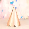 Nuevo sombrero de cumpleaños Amazon transfronterizo original dorado brillante con estampado metálico bola de pelo grande lindo sombrero de cumpleaños para fiesta de cumpleaños