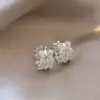 Pendientes de Aro de Círculo Hueco de Encaje Plateado para Mujer Aros de Oreja de Lujo Ligero de Alta Gama Únicos Hermosos Adecuados para Rostro Cuadrado y Redondo Accesorios para Orejas