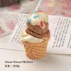 Acessórios de Resina DIY Desenho Animado, Bola de Sorvete 3D Cola de Chantilly Presilhas de Cabelo, Fivelas de Sapato, Chaveiros, Pingentes e Decorações
