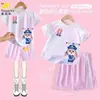 Zootopia 2 Conjunto de Shorts de Manga Corta con Efecto Hielo Tie-Dye para Niños Judy Nick Conjunto de Dos Piezas de Secado Rápido para Niños y Niñas