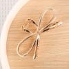 Tiara de Metal Simples com Laço Presilha de Cabelo para Mulheres Dourada e Prateada Grande Prendedor Traseiro Acessórios de Cabelo Verão Clipe Tubarão