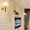 Lámpara de pared para mesita de noche de madera maciza plisada, estilo ins nórdico, popular japonesa wabi-sabi retro para dormitorio, lámpara de pared acogedora que protege los ojos