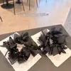 Scrunchie Preto com Bolinhas Brancas Estilo Coreano com Fita de Rede, Novo Acessório de Cabelo, Estilo Despojado, Prendedor de Coque de Alta Qualidade