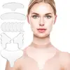 Set de 11 pegatinas antiarrugas de silicona caliente transfronterizo, nuevas pegatinas de silicona para la cara, pegatinas para la frente, pegatinas en T para el pecho, pegatinas de belleza para arrugas